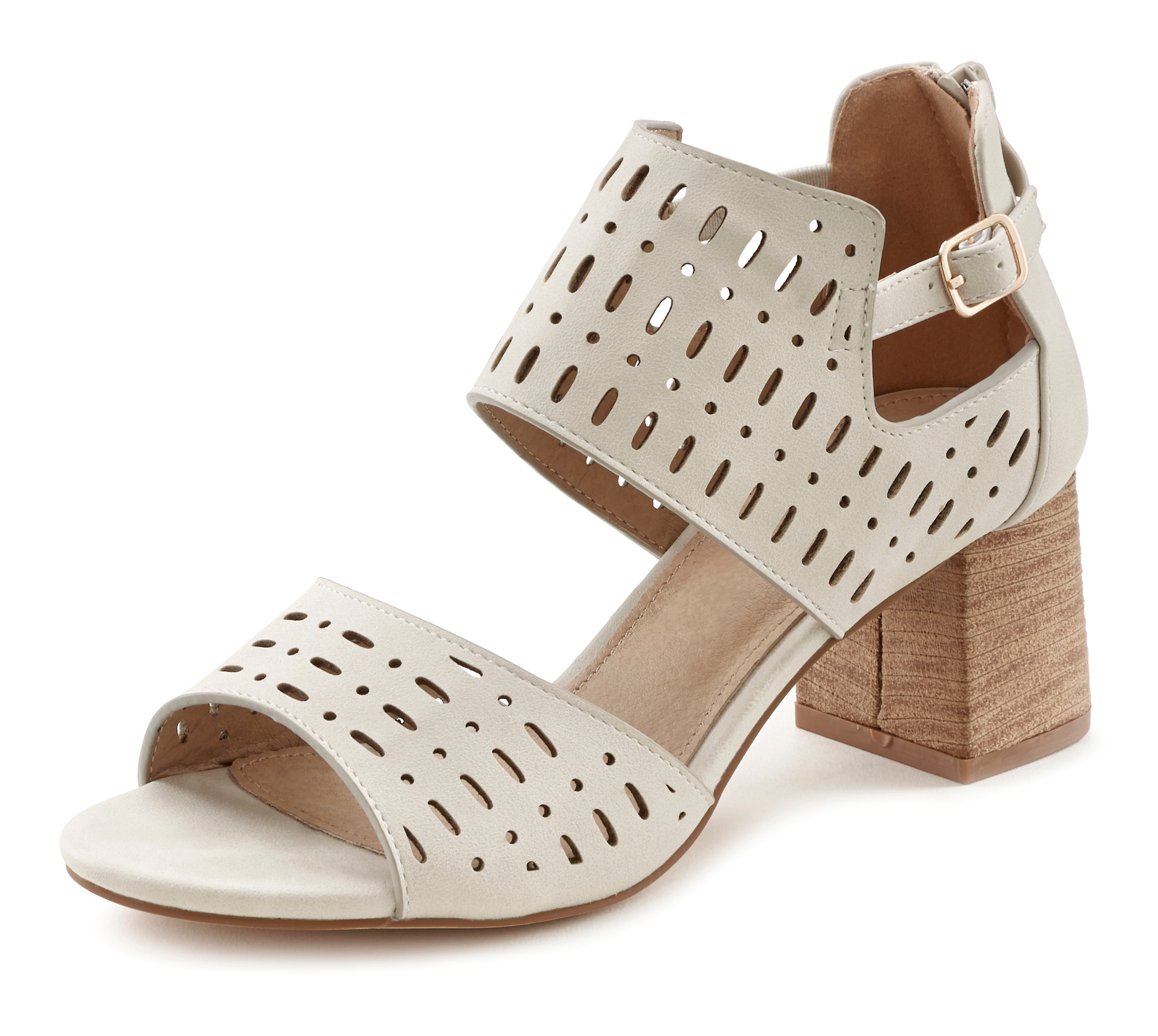 Thumbnail - LASCANA Schaftsandalette »Sommerschuh«, Sommerschuh mit Blockabsatz und Cut-Outs VEGAN