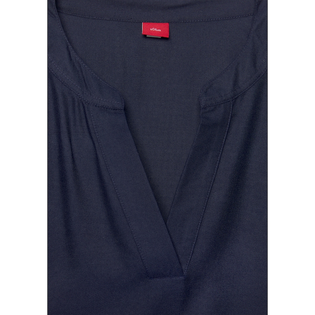 s.Oliver Blusenkleid, mit Volant am Rock, Tunikakleid, Sommerkleid, Basic