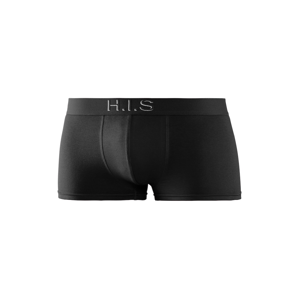 H.I.S Hipster, (Packung, 5 St.), knapp sitzende Boxershorts am Webbund mit Logoschriftzug mit 3D Effekt
