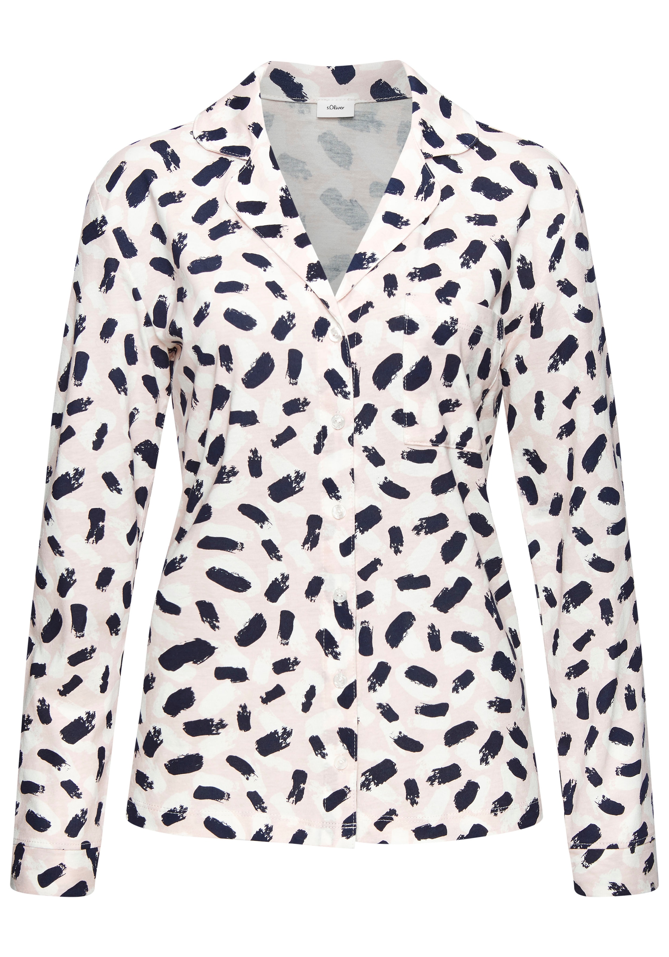 s.Oliver Pyjamaoberteil 1-teilig,  mit schönem Alloverdruck