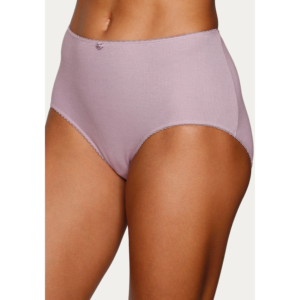 Vivance Taillenslip, (3er-Pack), aus weicher und elastischer Rippware, mit zartem Röschen vorn