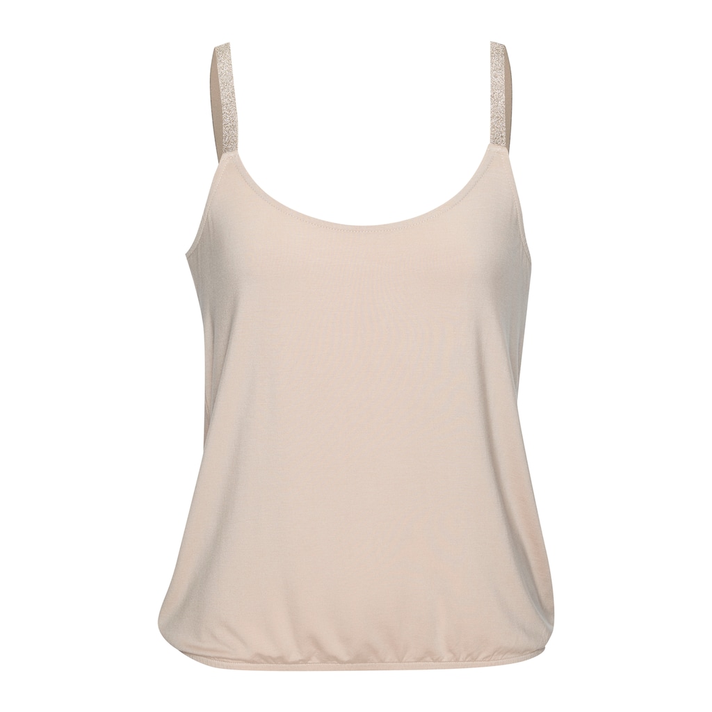Vivance Trägertop »mit elastischen Glitzerträgern«, (2er-Pack), aus weichem Viskose-Stretch