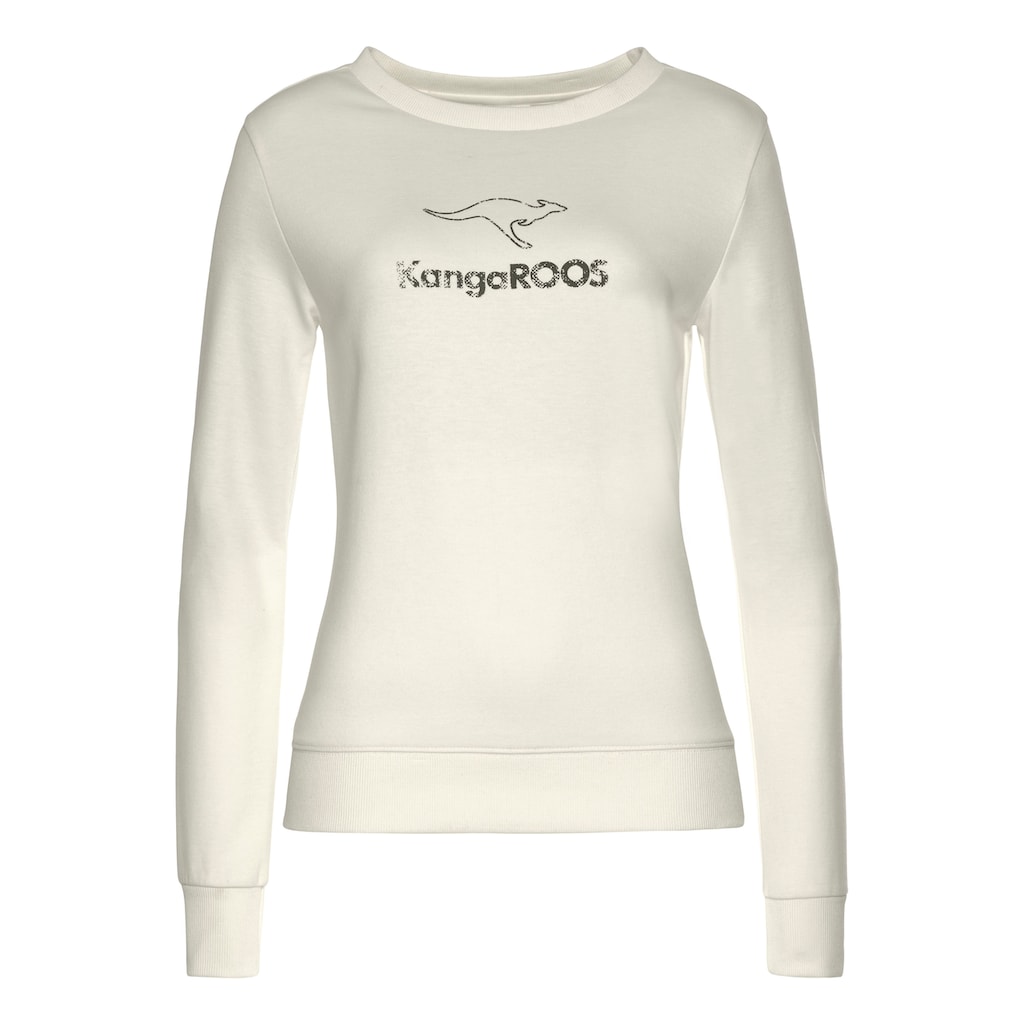 KangaROOS Sweatshirt, mit Kontrastfarbenem Logodruck, Loungeanzug
