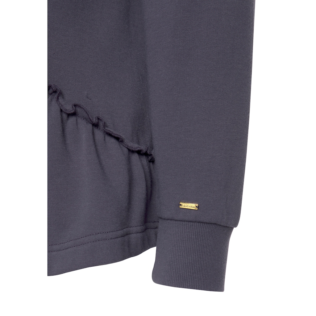 LASCANA Kapuzensweatshirt, mit Rüschen, Loungeanzug, Hoodie