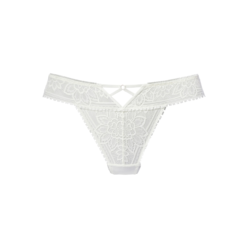 LASCANA String, mit edlem Cut-Out aus floraler Jacquardspitze