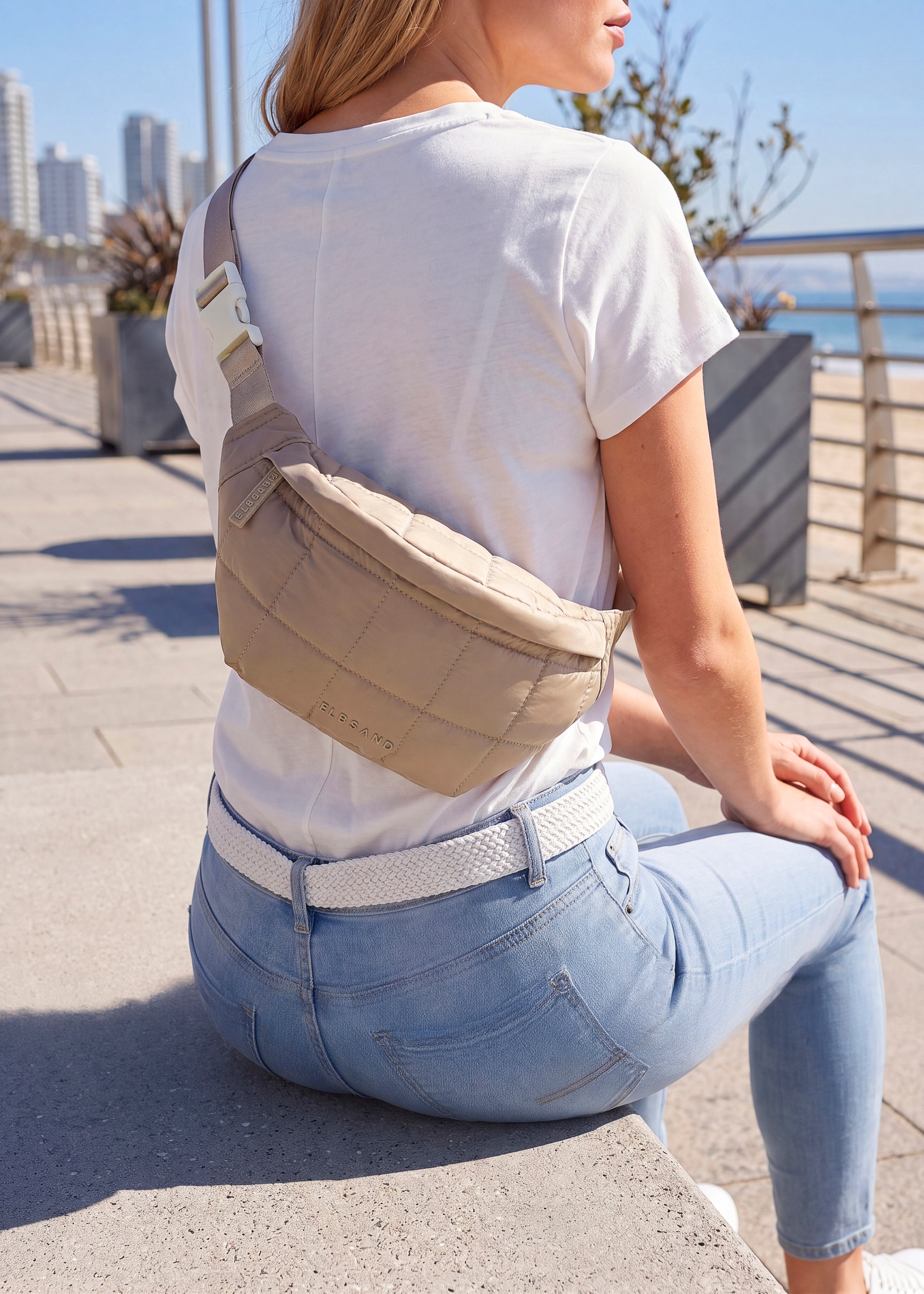 Elbsand Umhängetasche »Minibag, Crossbody Bag, Bauchtasche, Damentasche« NEU Handtasche Damen zum Umhängen mit modischer Steppung VEGAN