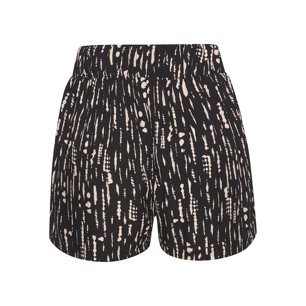 s.Oliver Webshorts, mit Alloverprint und Bindegürtel, kurze Hose, lockere Passform