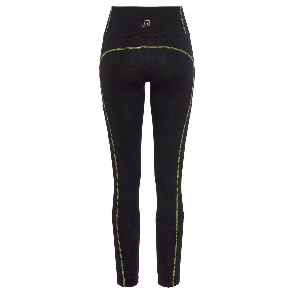 LASCANA ACTIVE Leggings, mit Kontrastnähten und breitem Bund