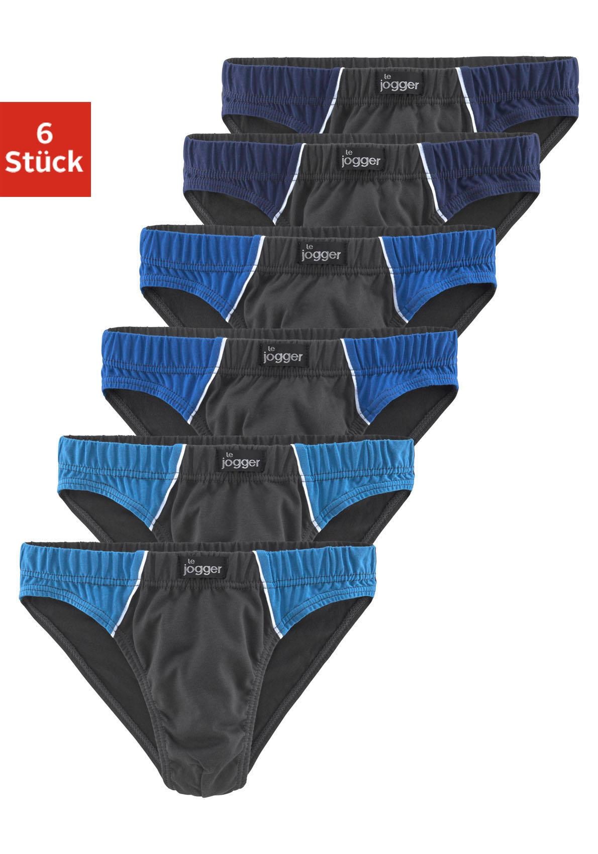 le jogger® Slip Packung, 6 Stk. mit kontrastfarbenen Highlights
