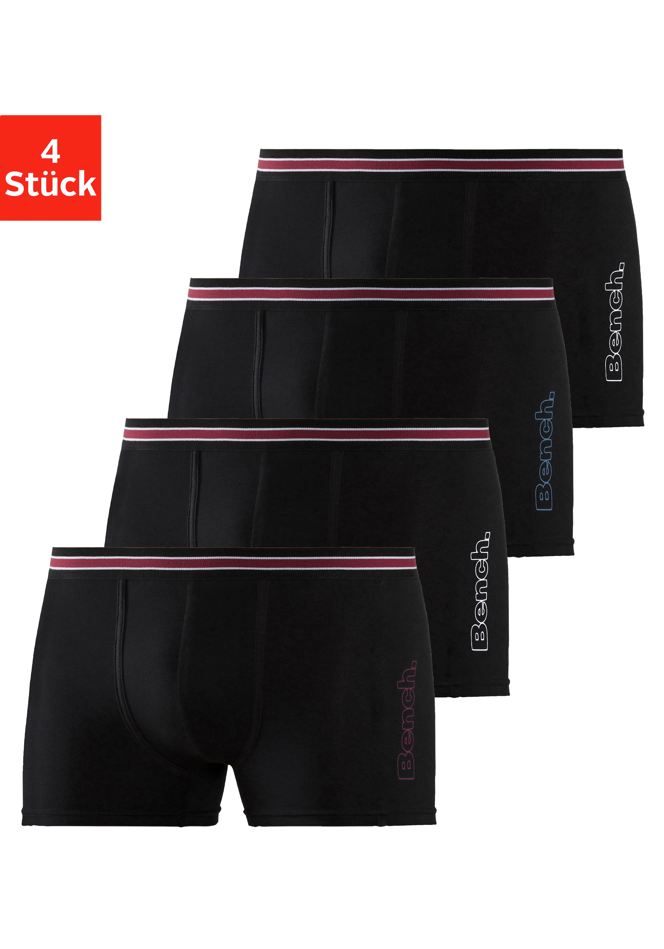 Bench. Boxer »Boxershorts für Herren« Packung, 4 Stk. Unterhosen mit seitlichem Logo Druck