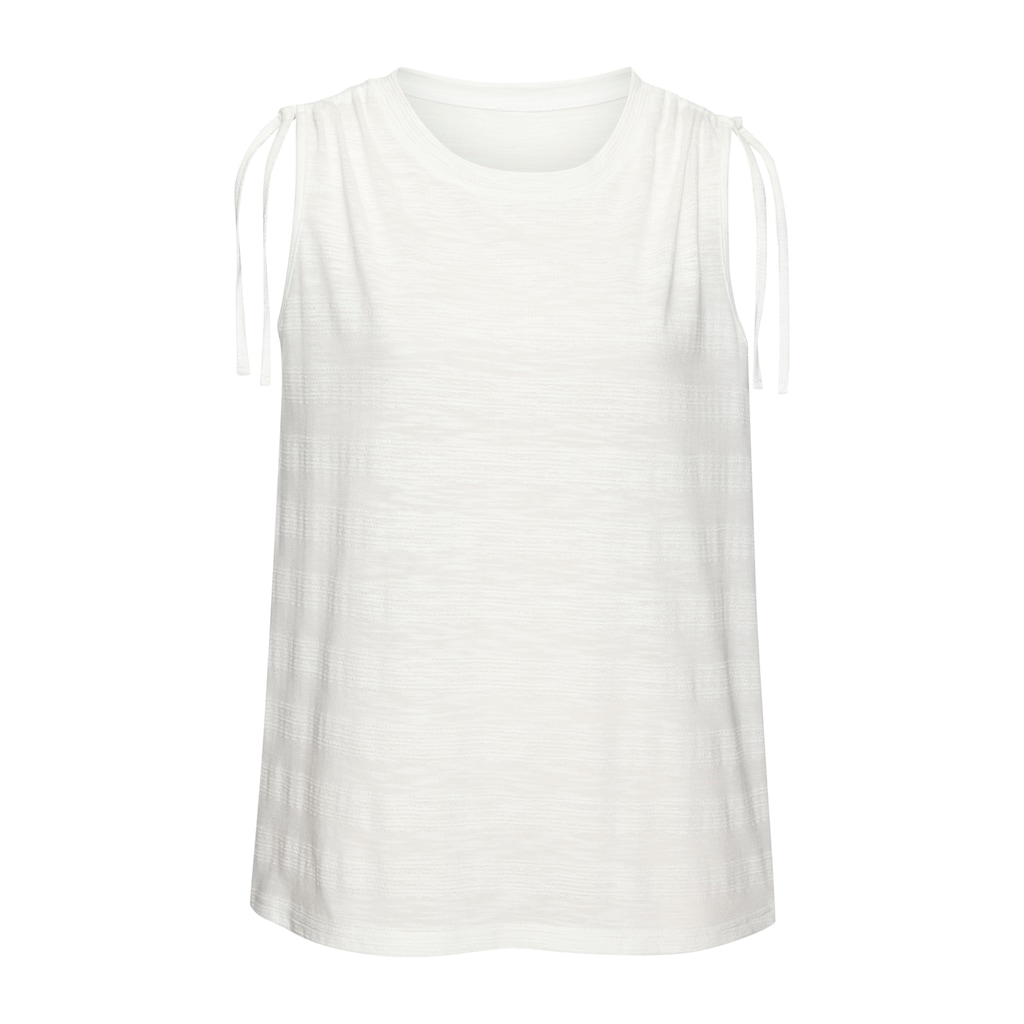 Vivance Tanktop »mit verstellbarer Raffung an der Schulter«, (2er-Pack), aus pflegeleichter Qualität mit Baumwolle
