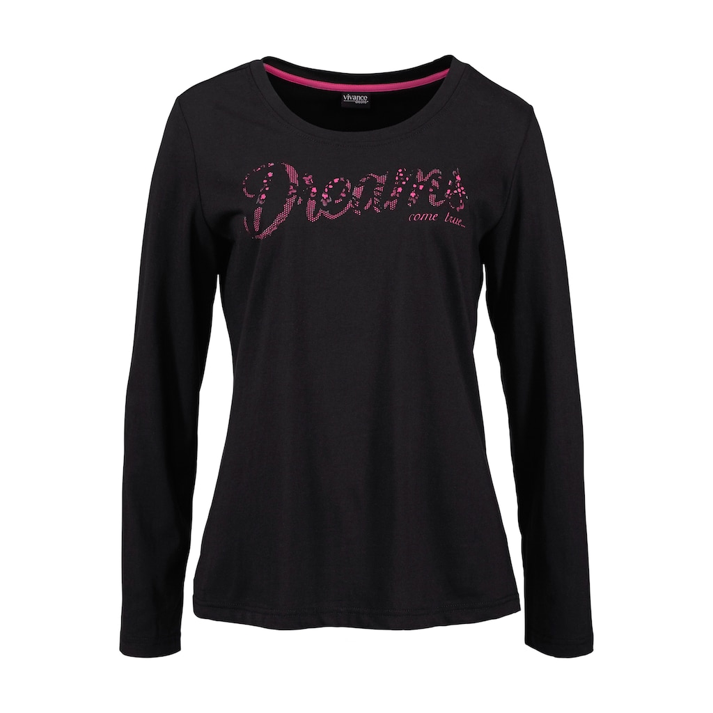 Vivance Dreams Pyjama, (Set, 3 teilig), mit Frontschriftzug