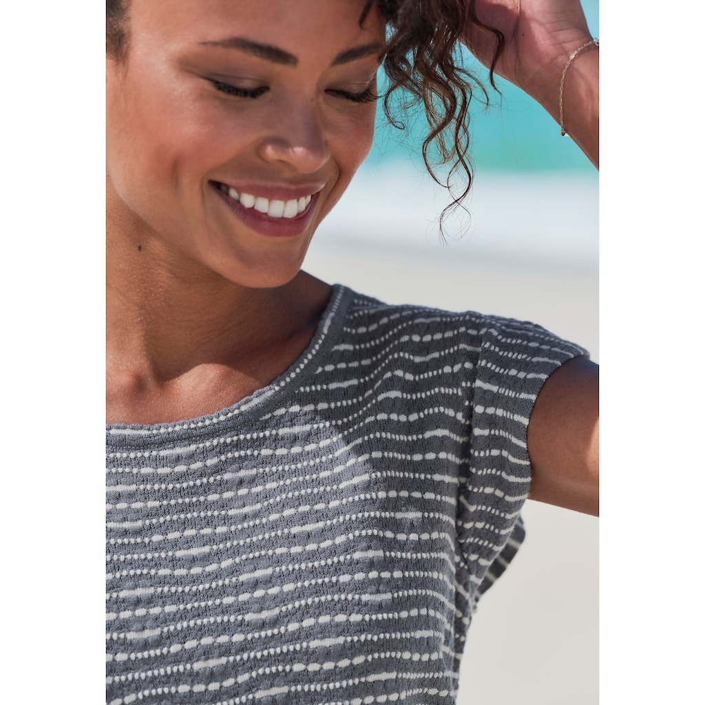 Vivance Rundhalsshirt »mit Flügelärmelchen«, aus leichter Feinstrickqualität
