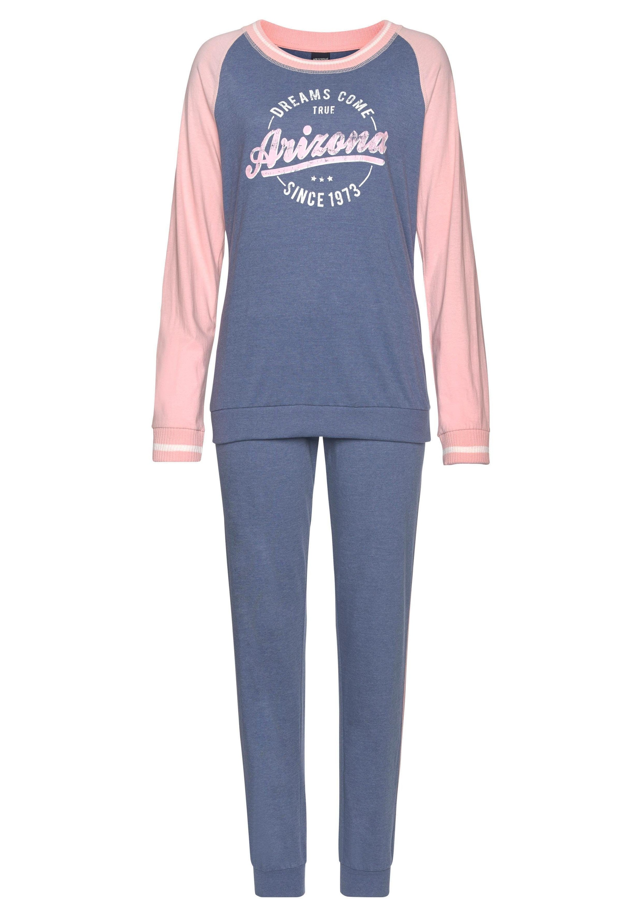 Arizona Pyjama Set, 2 tlg. im College-Look mit Folienprint