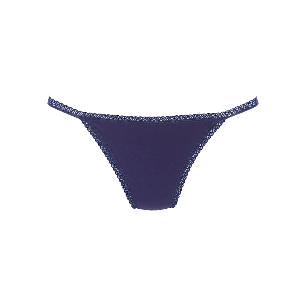 Vivance String, (7er-Pack), mit feiner Spitzeneinfassung und aus weicher Baumwollqualität