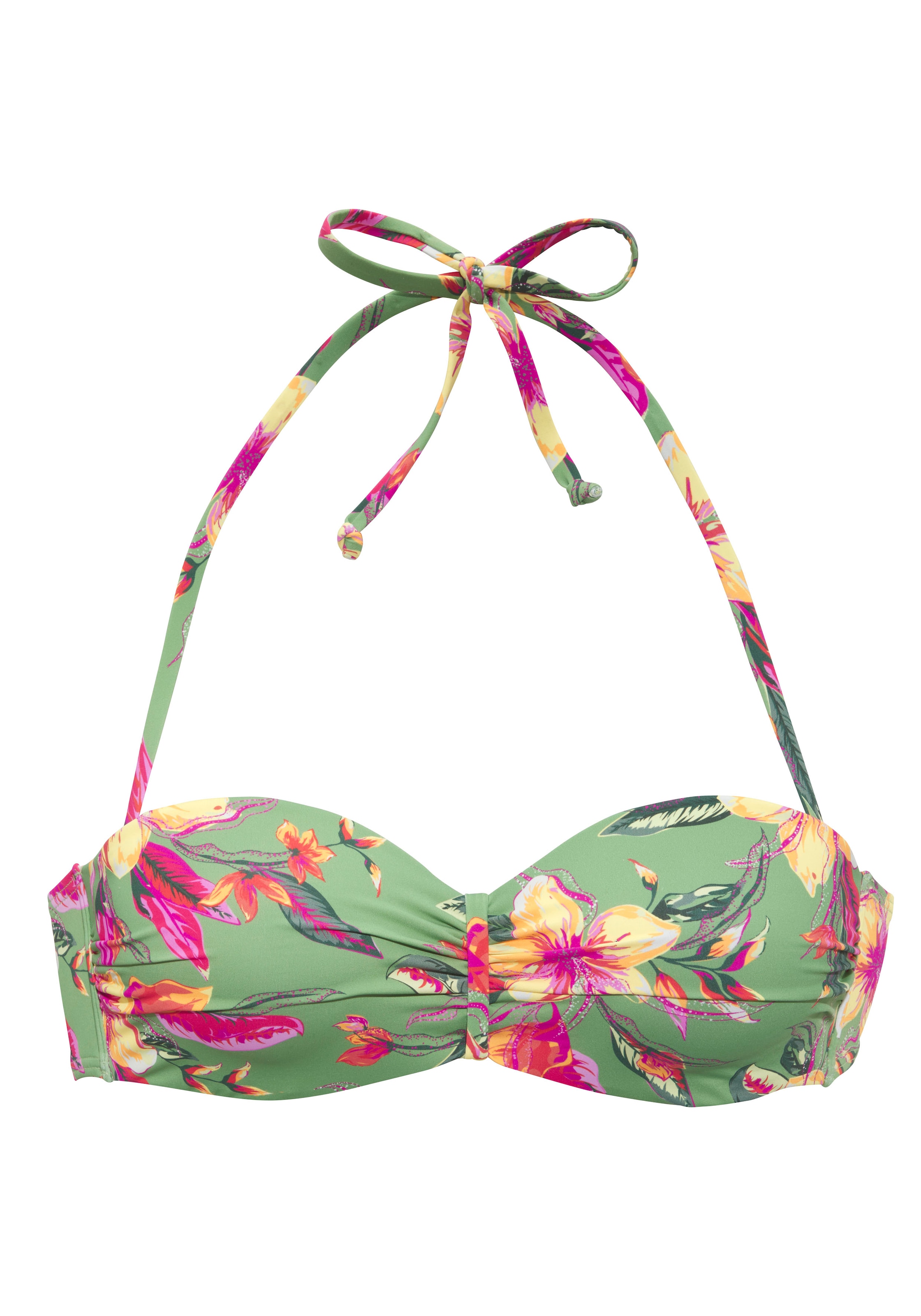 LASCANA Bügel-Bandeau-Bikini-Top »Malia«, mit tropischem Print