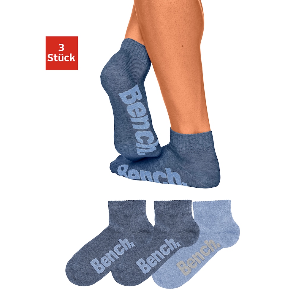 Bench. Kurzsocken, (Packung, 3 Paar), mit bequemen Rippbündchen