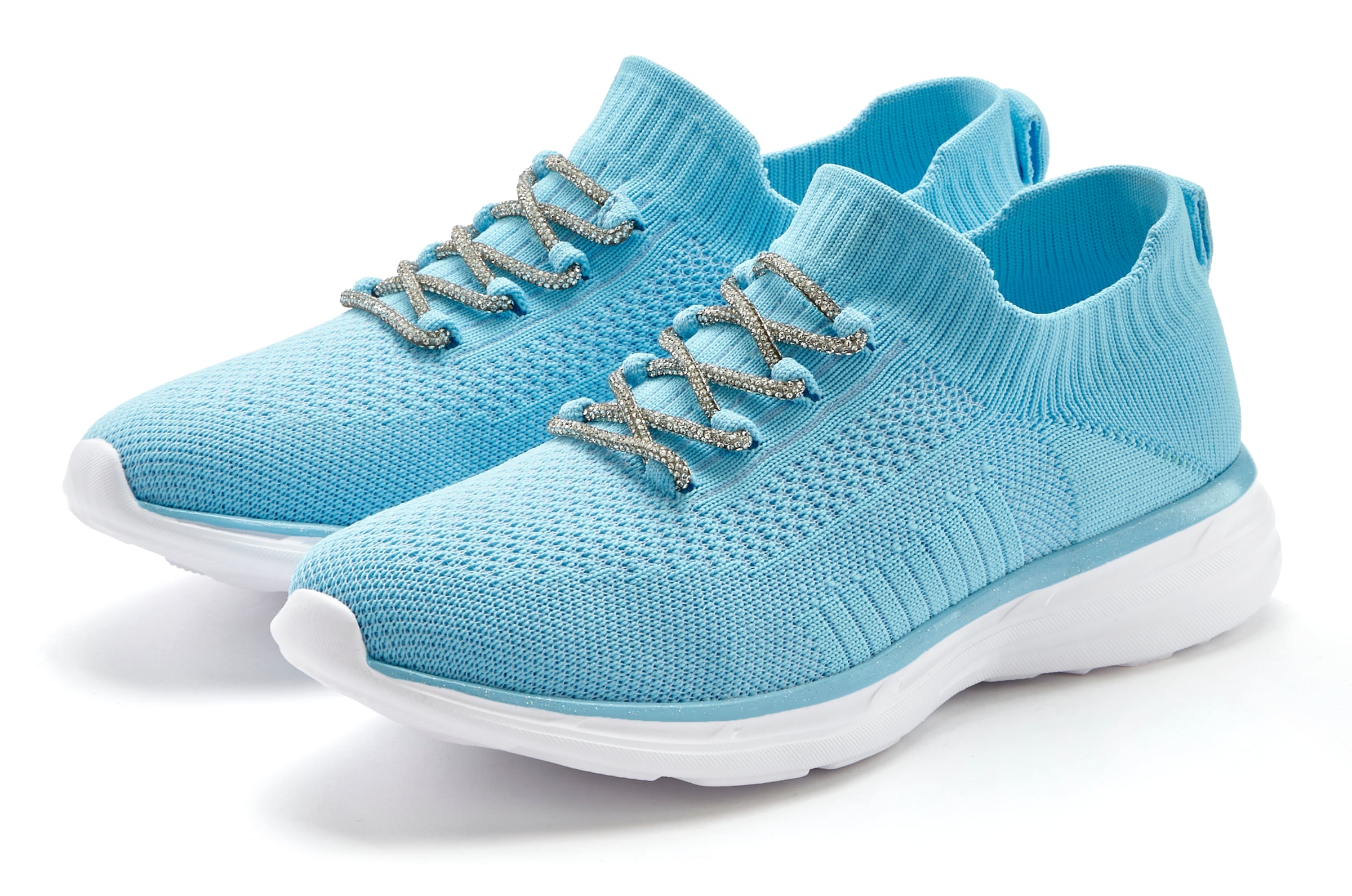 LASCANA Sneaker, mit modischer Glitzerschnürung VEGAN