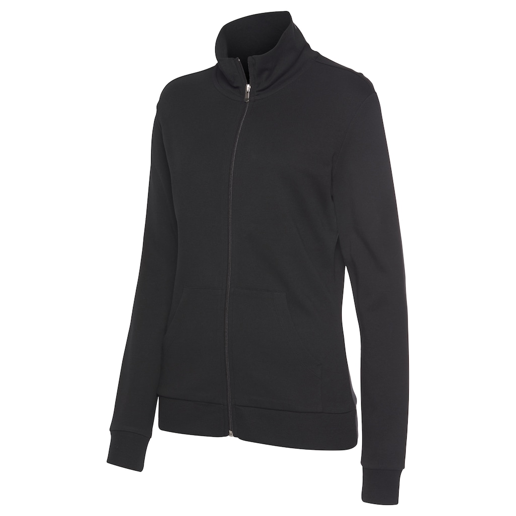 Bench. Loungewear Sweatjacke, mit glänzender Logostickerei am Stehkragen, Loungeanzug