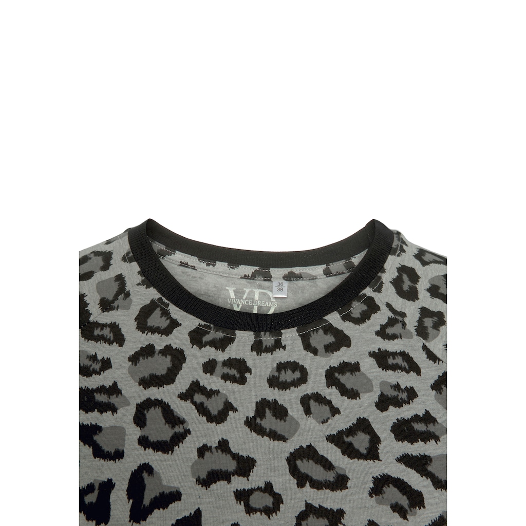 Vivance Dreams Pyjama, (2 tlg.), mit tonalem Animalprint