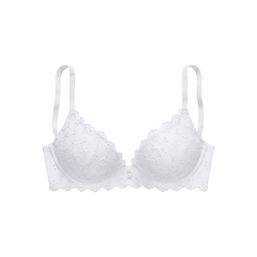 Vivance Push-up-BH, mit Bügel aus weicher Baumwolle mit Lochstickerei, sexy Dessous