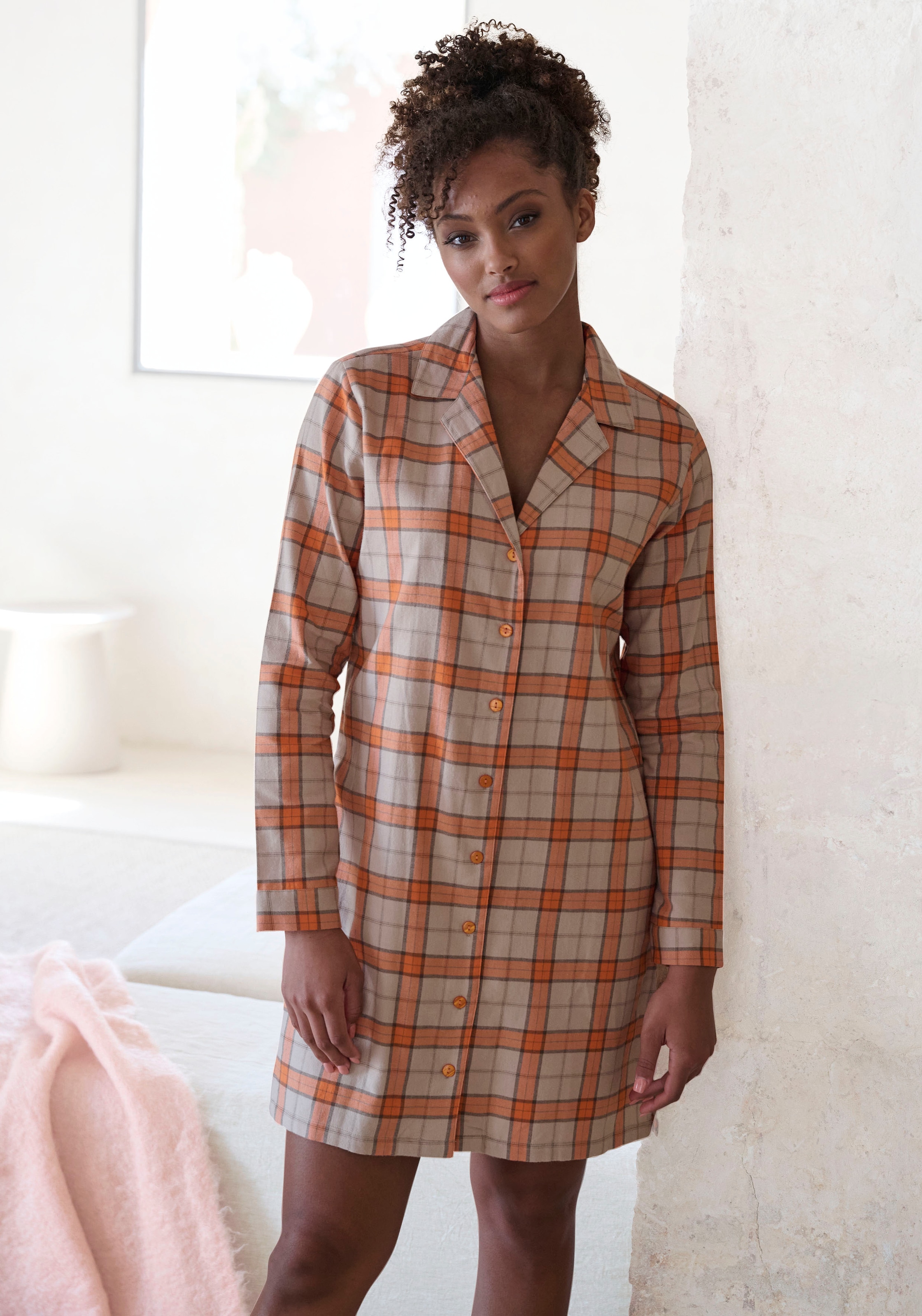 Vivance Dreams Nachthemd Ohne Taschen aus kuschelig weichem Flanell