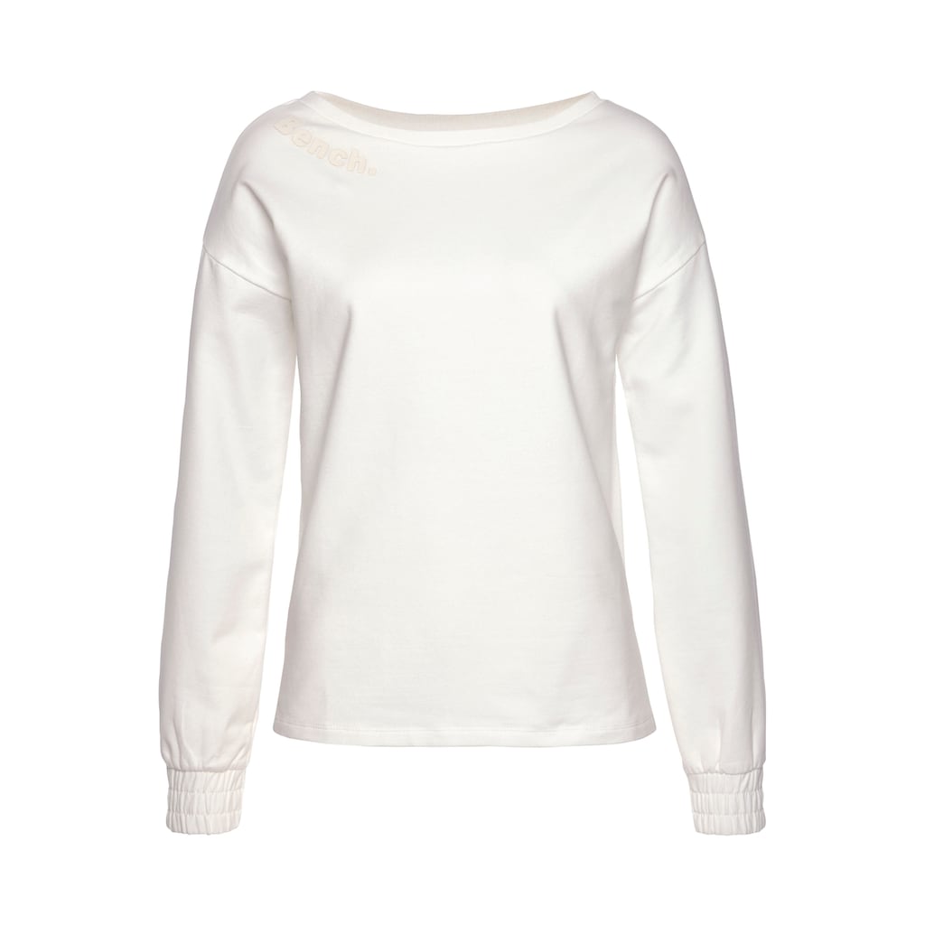 Bench. Loungewear Sweatshirt, mit gerafften Ärmelbündchen, Loungeanzug