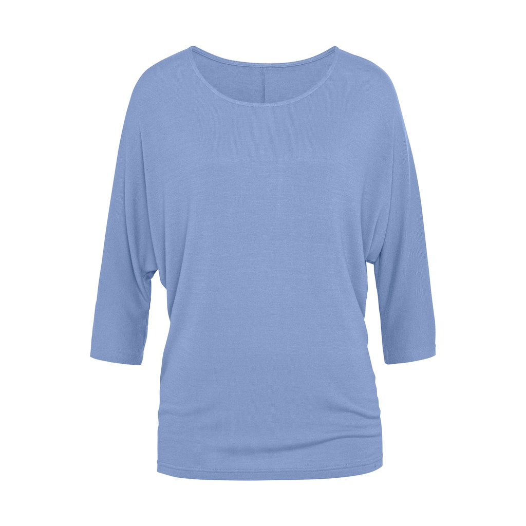 LASCANA 3/4-Arm-Shirt »mit Fledermausärmeln«, aus weicher Feinstrick- Qualität mit Viskose