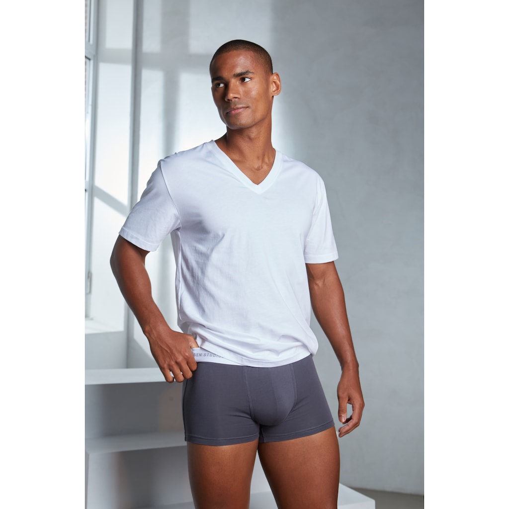 Copenhagen Studios Boxer »Boxershorts für Herren«, (Packung, 3 St., 3er Pack), mit weissem Logo-Bund