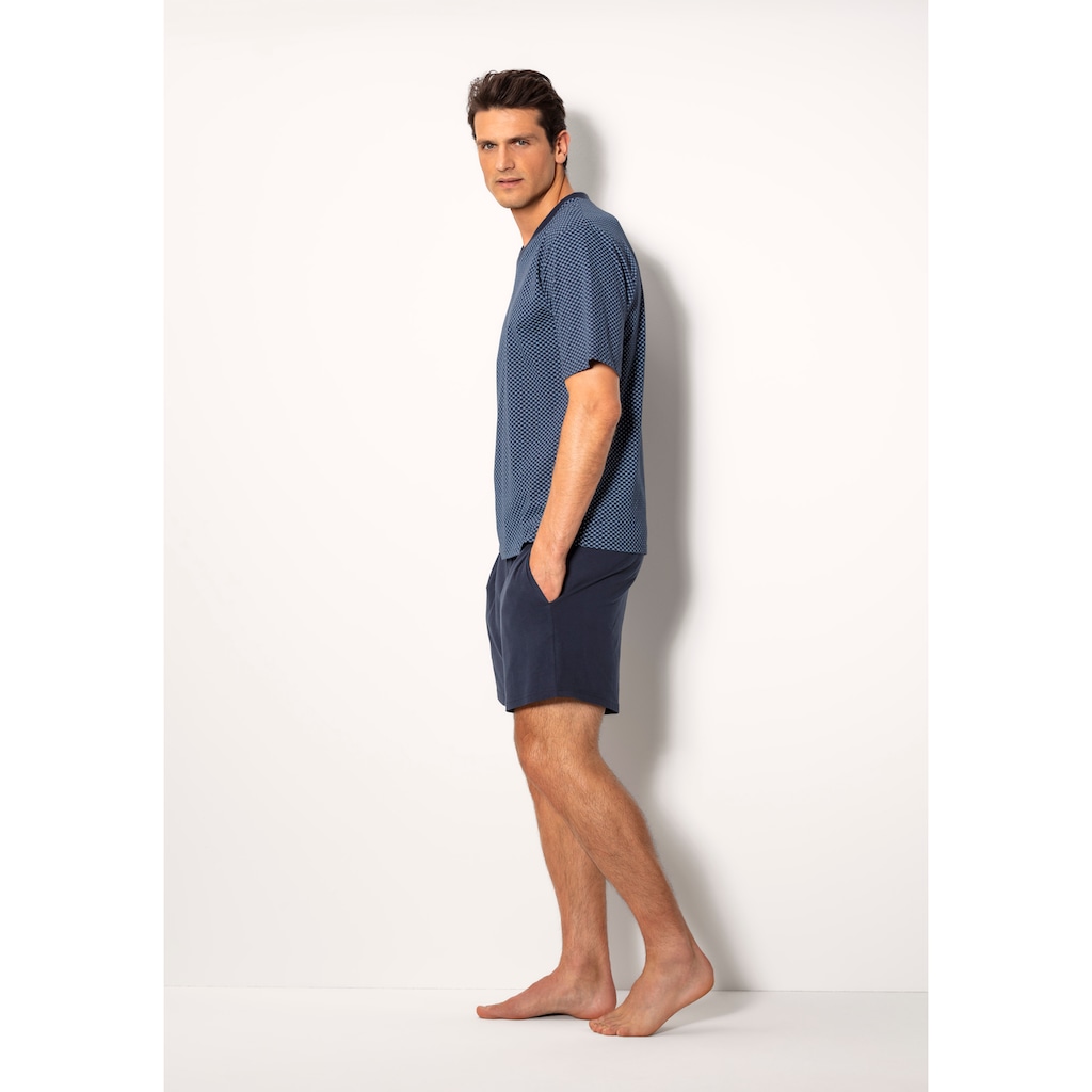 le jogger® Pyjama, (Packung, 4 tlg., 2 Stück), Schlafanzug mit Allovermuster