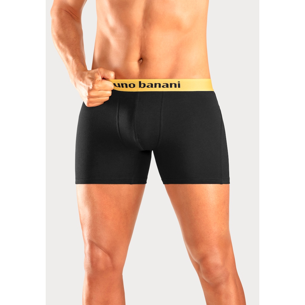 Bruno Banani Boxer »Boxershorts für Herren«, (Packung, 4 St.), mit längerem Bein und auffälligen Logobund