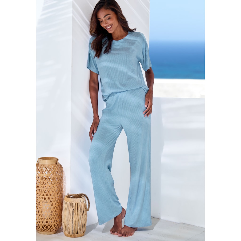 s.Oliver Pyjamahose, in elastischer Rippware