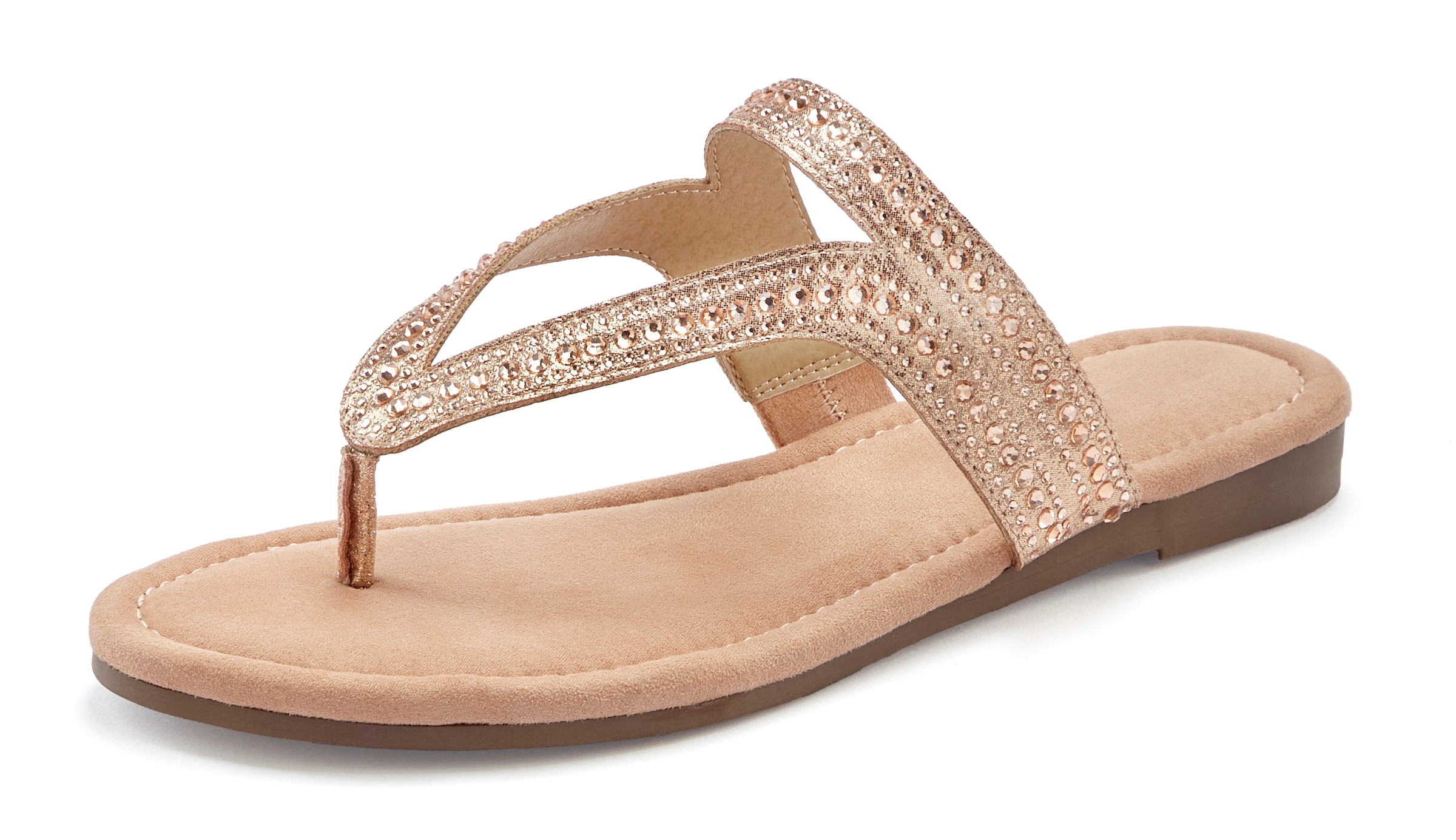 Vivance Pantolette »Mule, Sommerschuh, offener Schuh, Zehentrenner, Sandale,«, mit Schmucksteinchen VEGAN