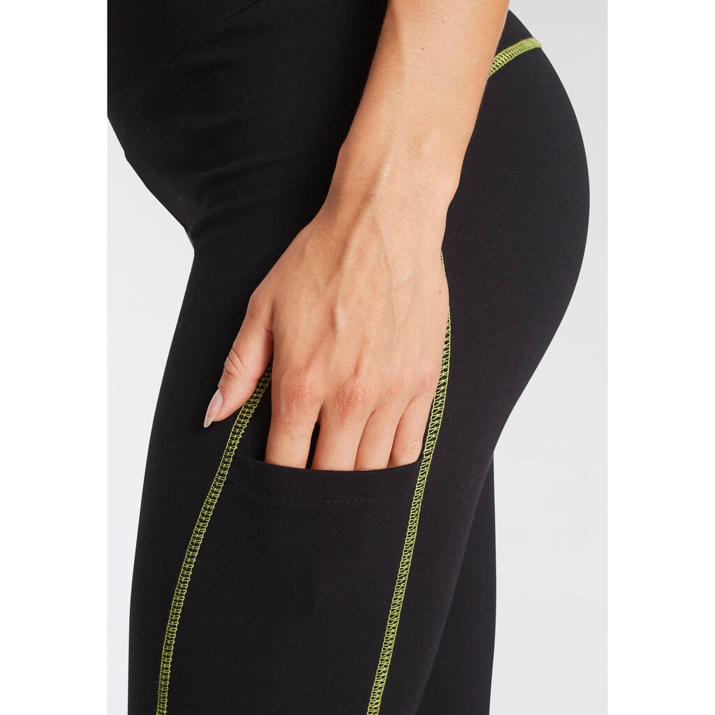 LASCANA ACTIVE Leggings, mit Kontrastnähten und breitem Bund