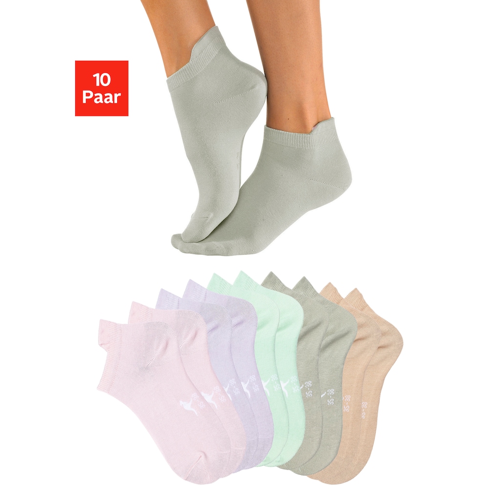 KangaROOS Sneakersocken, (Packung, 10 Paar), mit erhöhtem Bündchen