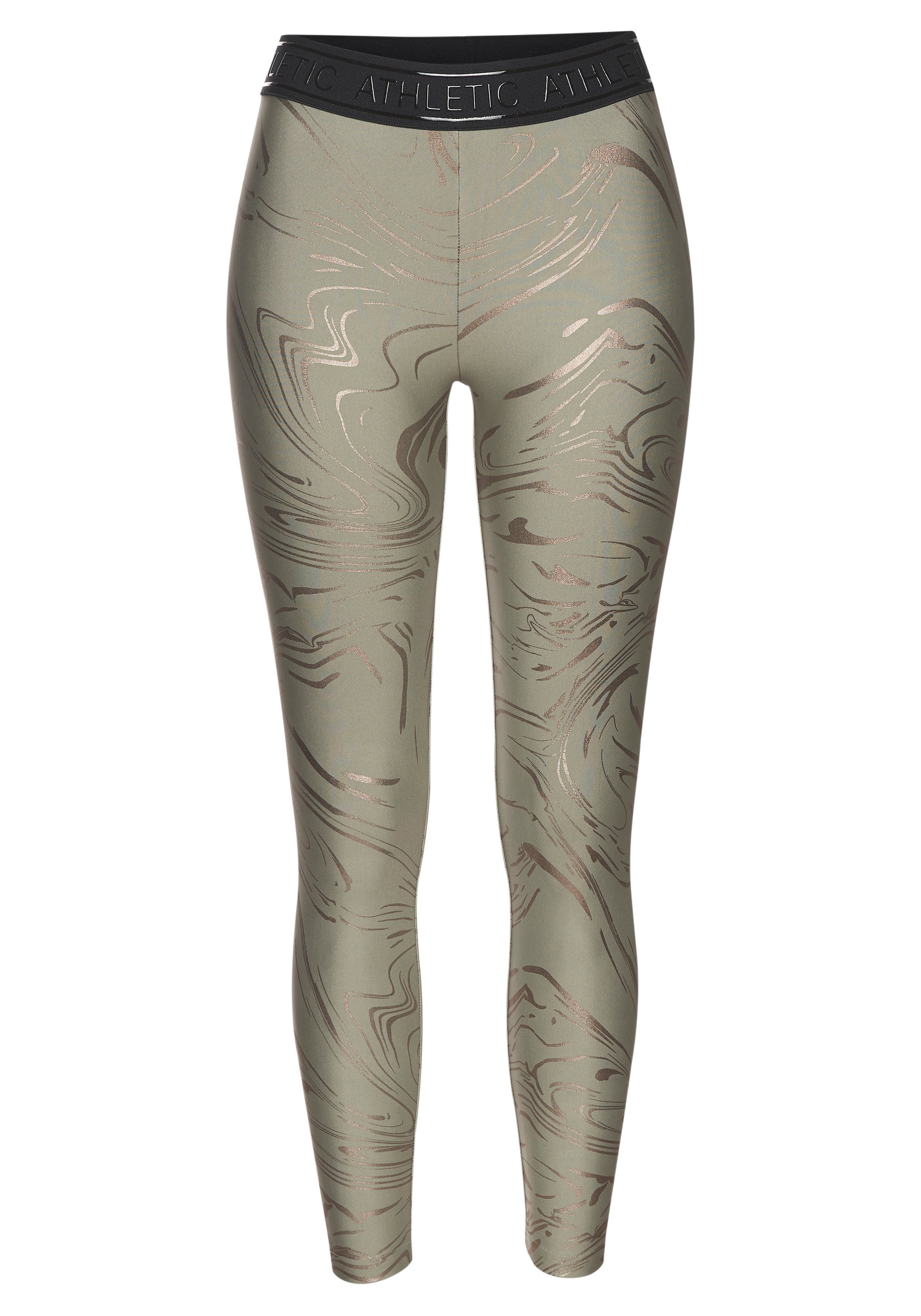 LASCANA ACTIVE Funktionsleggings Sportleggings mit glänzendem Print und 3D Schriftzug