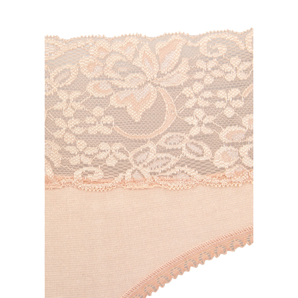 Vivance Slip, (3er-Pack), aus elastischer Baumwolle mit floraler Spitze