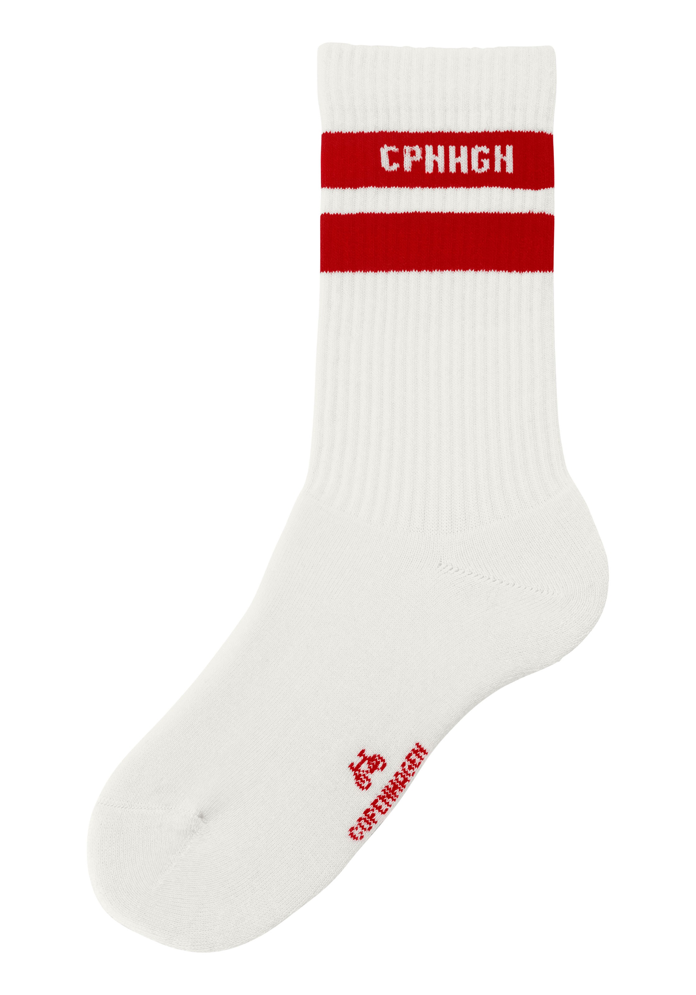 Copenhagen Studios Tennissocken, (Packung, 3 Paar), mit Streifendesign und Vollfrottee