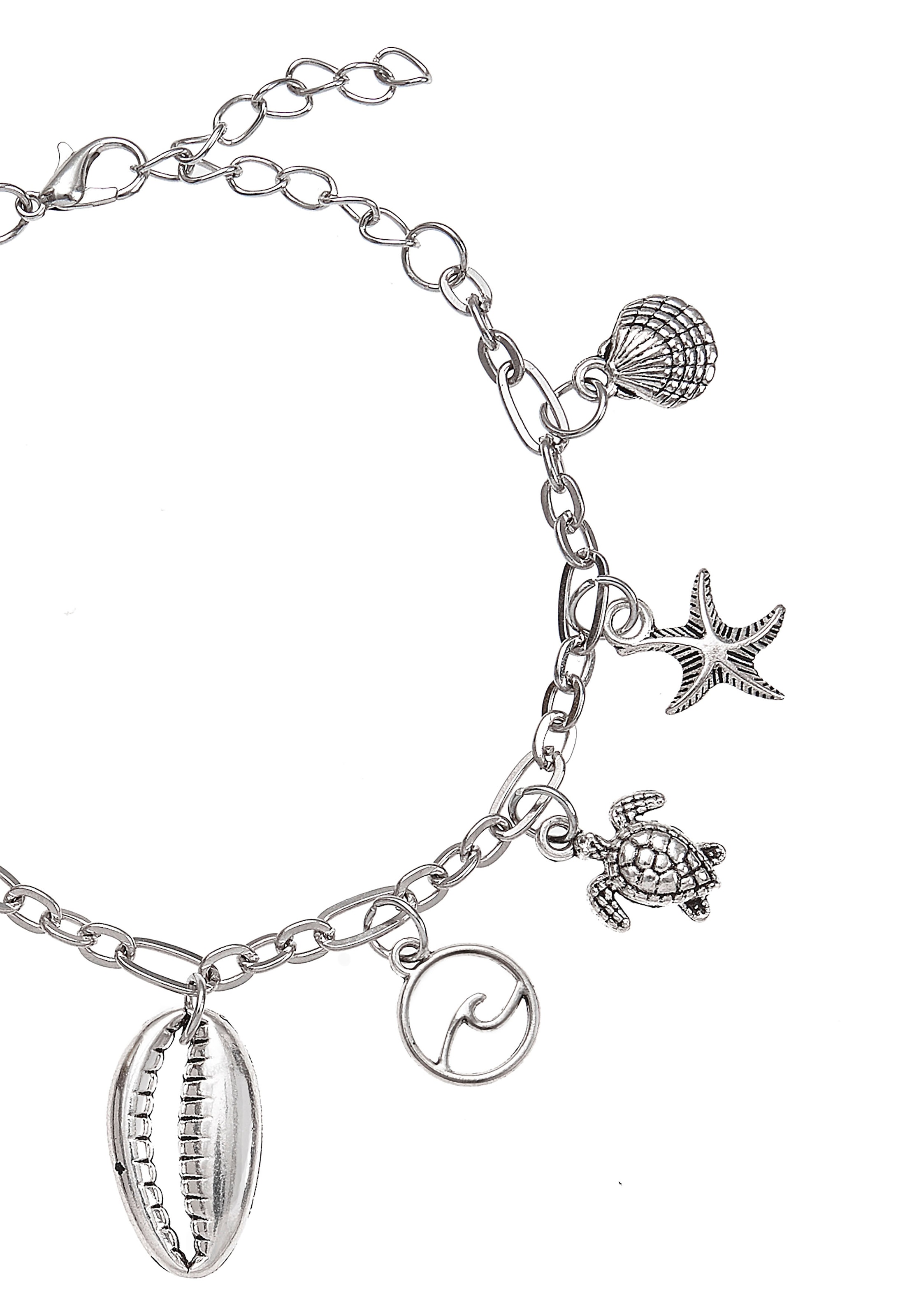 LASCANA Fusskette mit Anhänger Seestern,Muschel,Schildkröte,Fussketten Set,Fusskettchen mit Anhänger