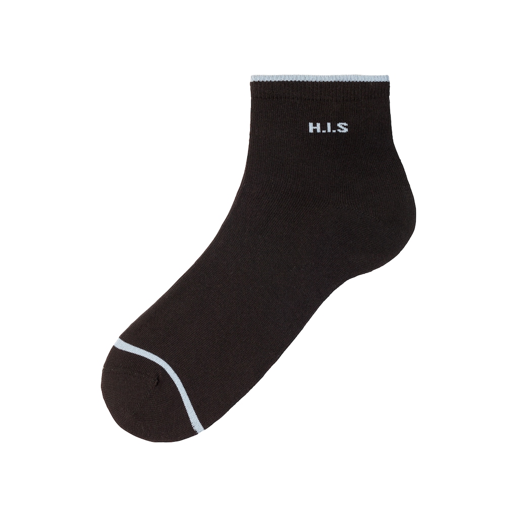 H.I.S Kurzsocken, (Packung, 7 Paar), mit farbigen Bündchen