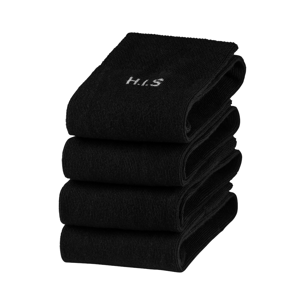 H.I.S Socken, (Packung, 4 Paar), mit druckfreiem Bündchen