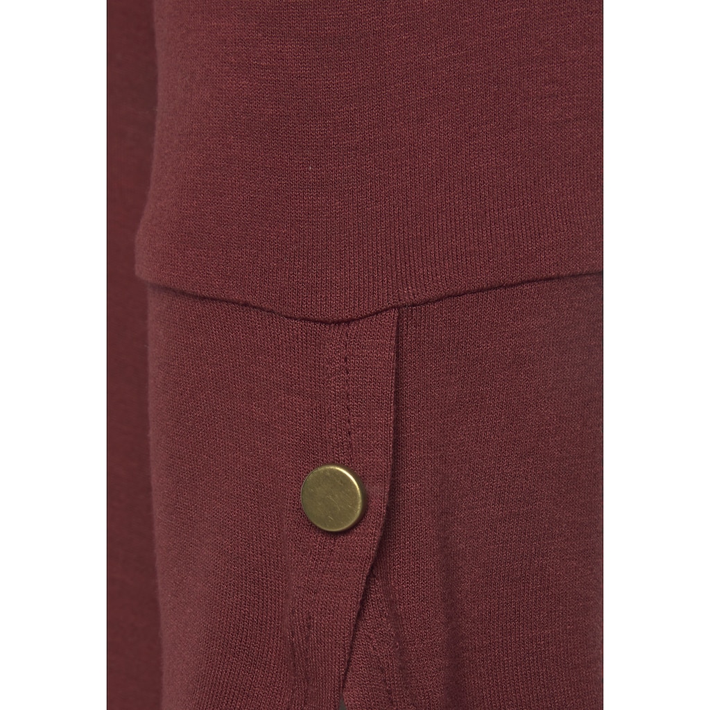Vivance 3/4-Arm-Shirt »mit Manschetten und goldfarbenen Knöpfen«, aus weichem Viskose-Stretch