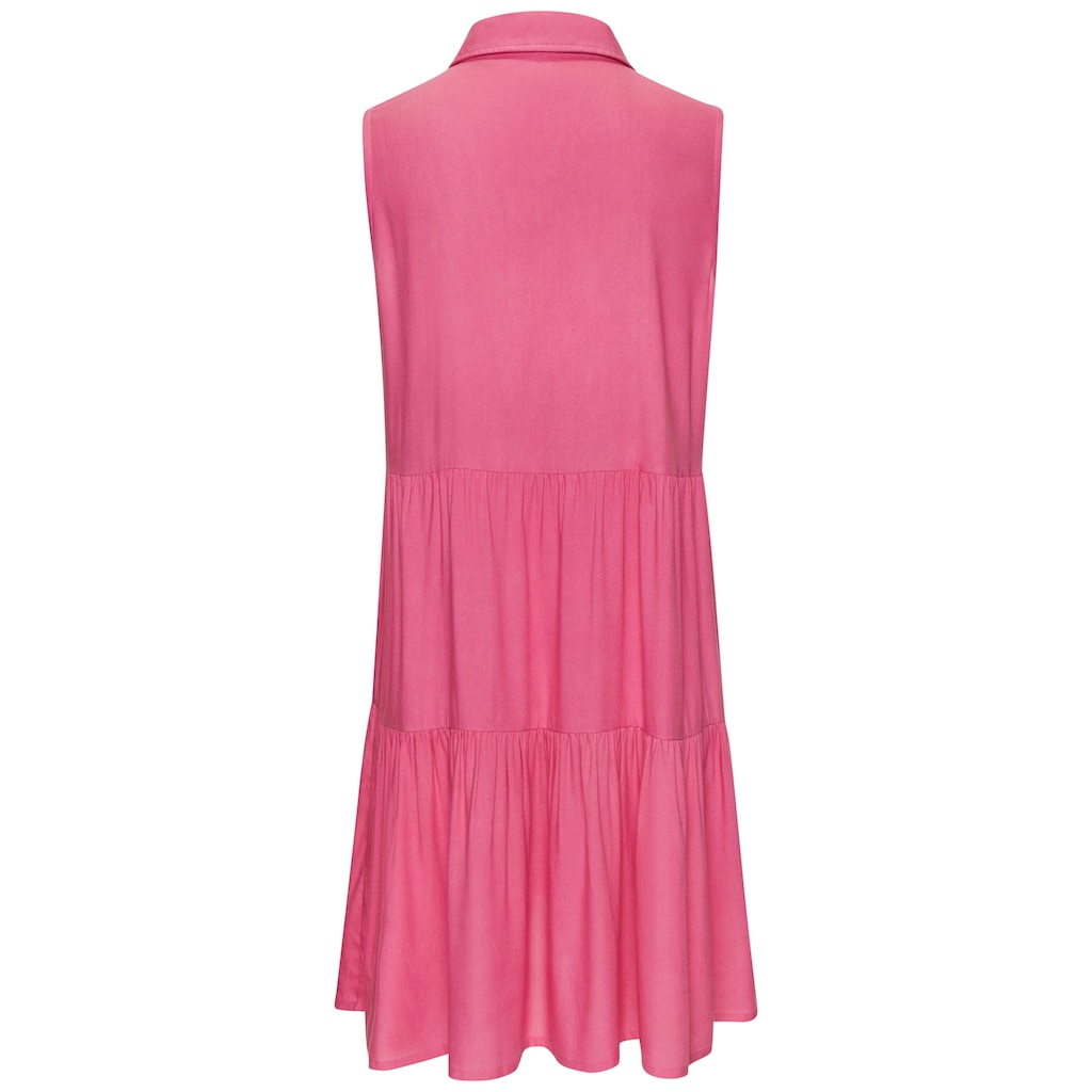 Vivance Sommerkleid, aus gewebter Viskose, Blusenkleid mit Knopfleiste und Hemdblusenkragen