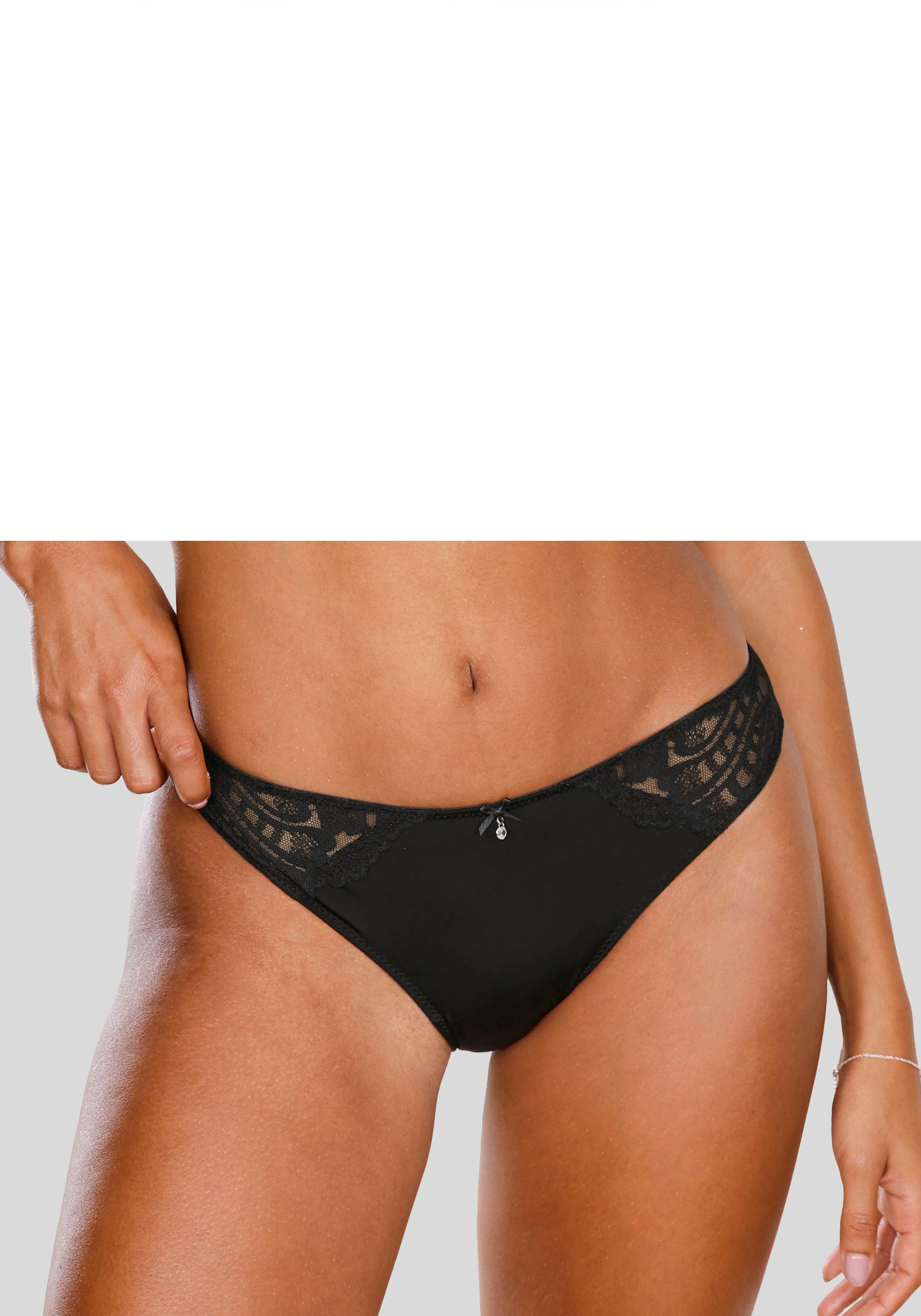 LASCANA Tanga »Flora« hinten aus leicht transparenter Spitze