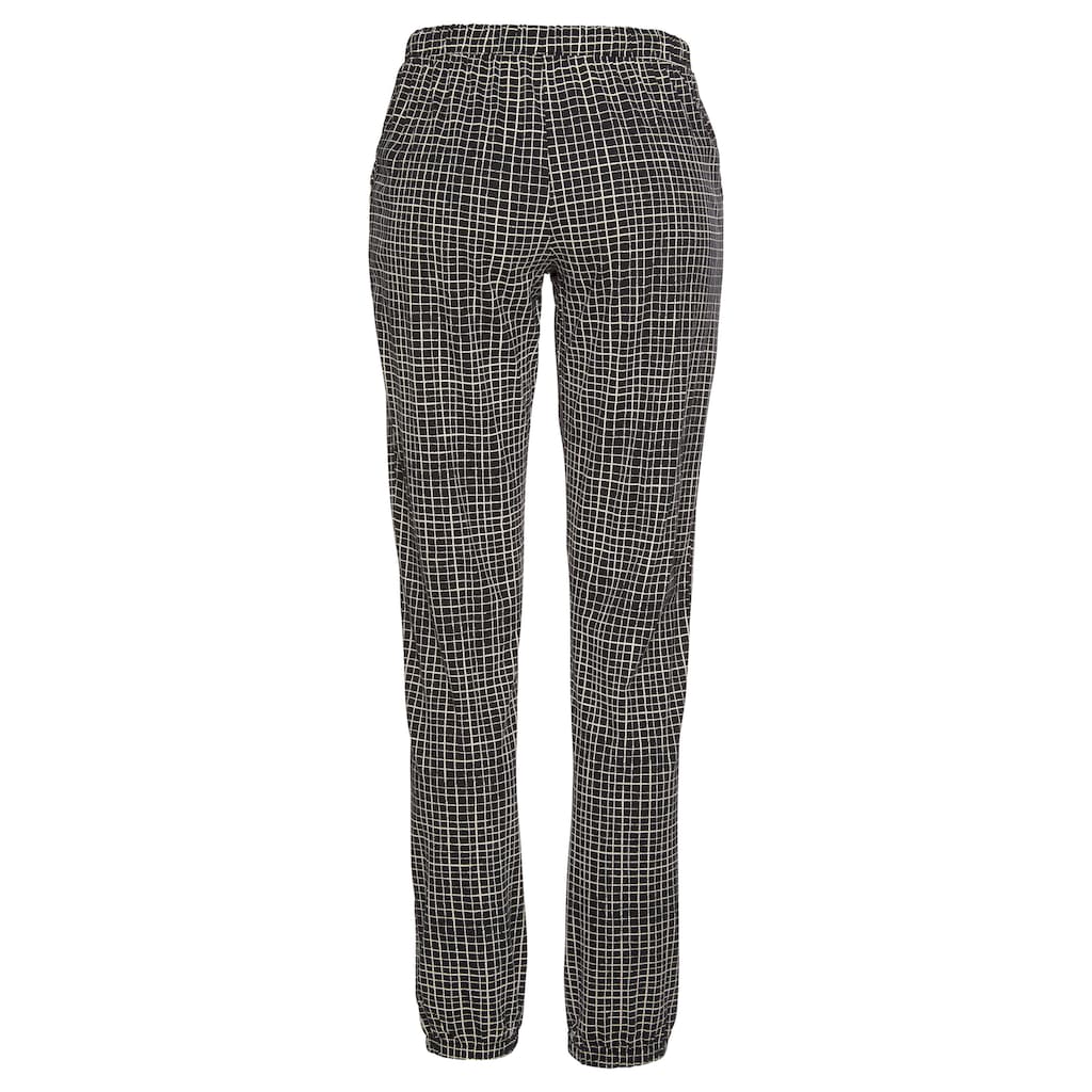 LASCANA Pyjama, (2 tlg.), mit geripptem Langarmshirt