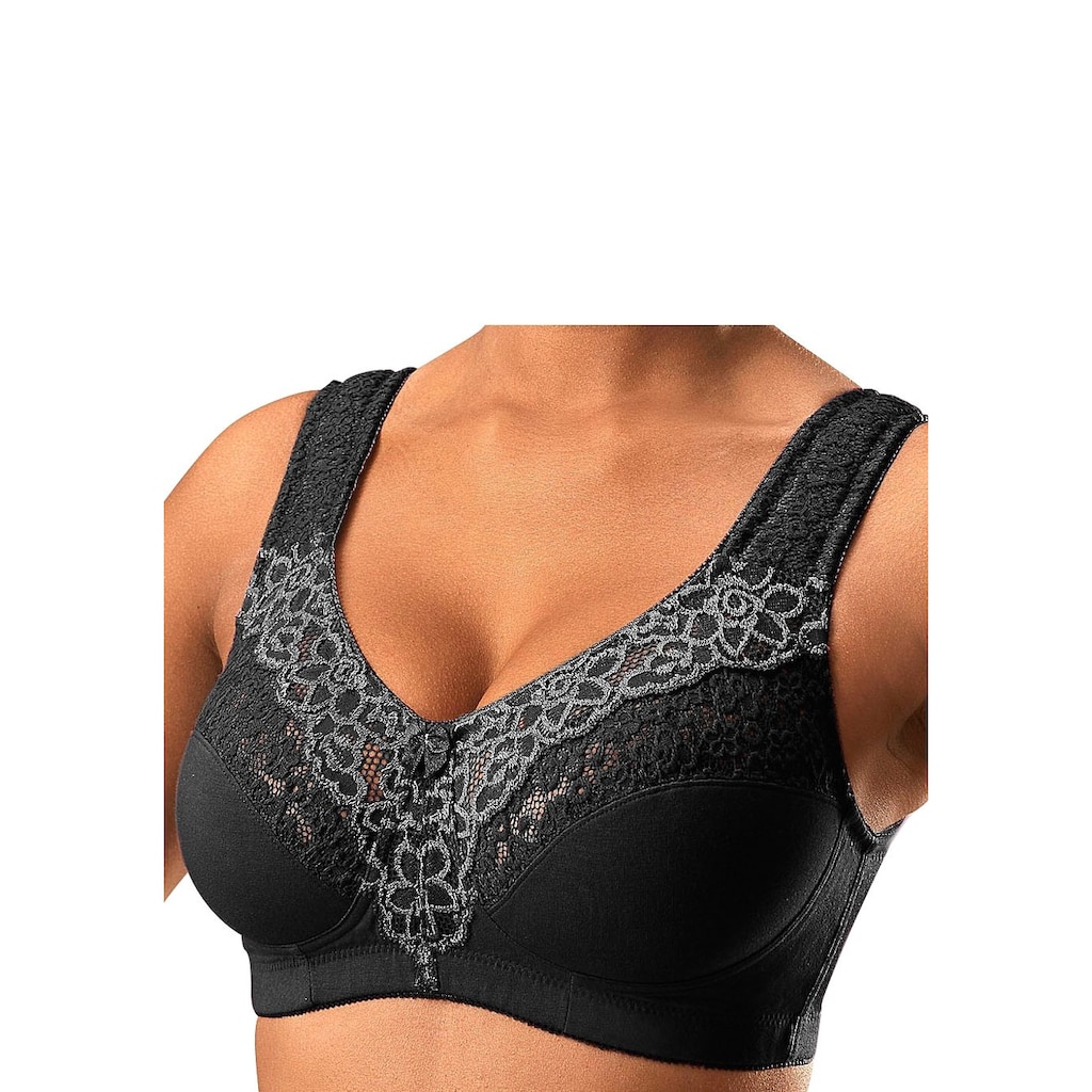 petite fleur Entlastungs-BH, ohne Bügel, mit eleganter Spitze, Basic Dessous