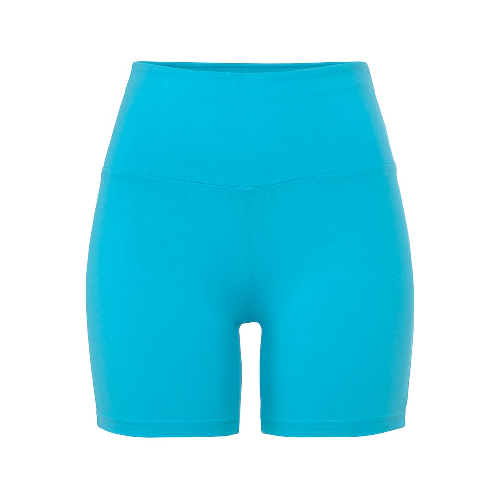 LASCANA Shorts, mit breitem Bündchen und Logodruck, Loungewear