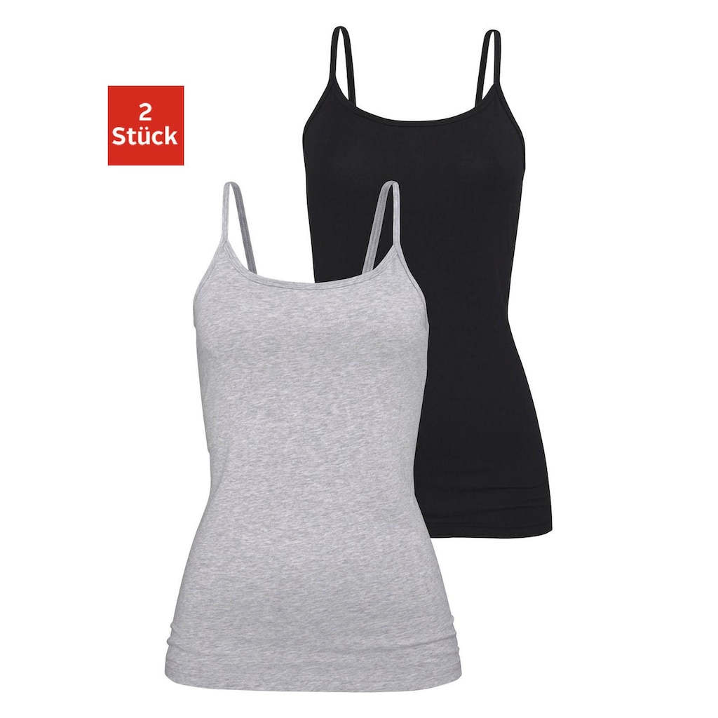 H.I.S Unterhemd, (2er-Pack), aus elastischer Baumwoll-Qualität, Spaghettiträger-Top, Unterziehshirt