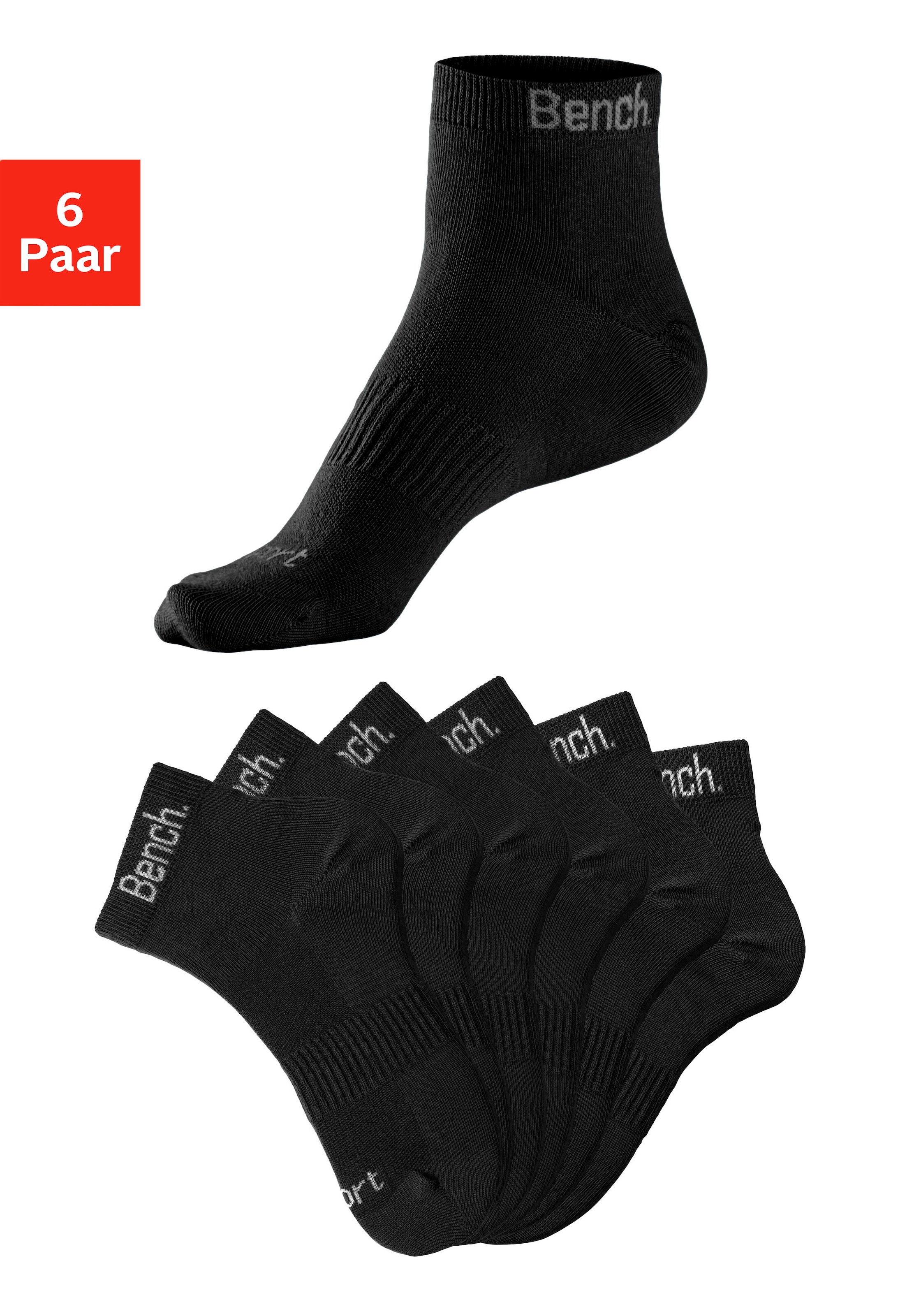Bench. Sportsocken Packung, 6 Paar tlg. mit antibakterieller Feuchtigkeitsregulierung