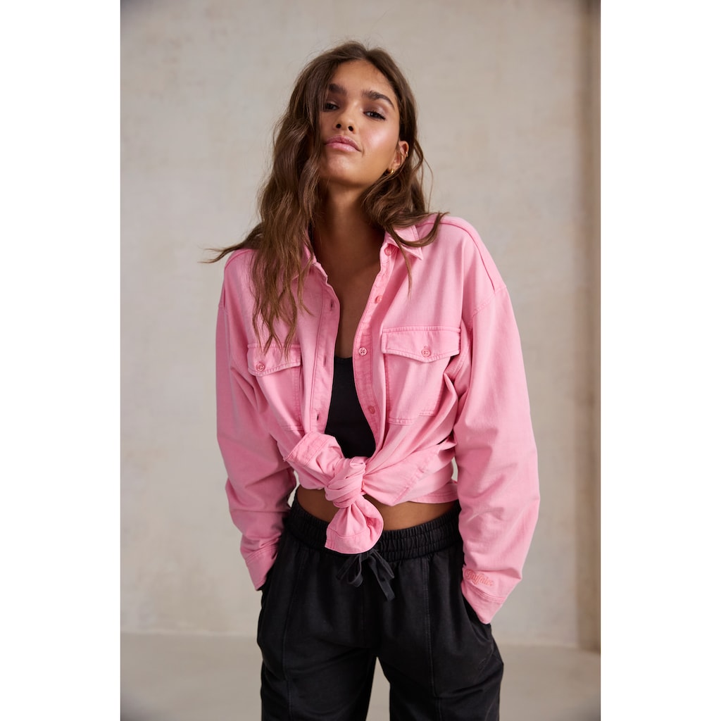 Buffalo Blusenshirt, Loungeshirt im Used-Look, Loungewear